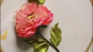 3D Rose Ribbon Embroidery Design