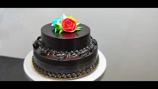 Chocolate Cake Making  || 2 Tire Chocolate Cake decoration #shorts