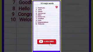 10 Magic Words In English//Magical Words//10 Magic Words//Good Manners