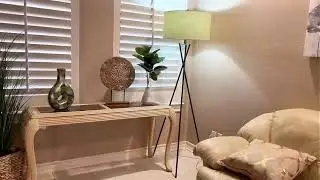 Floor Lamp Tripod LED Stand Indoor Tripod Floor Lamp with Fabric Shades