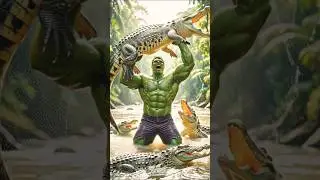 Hulk vs Crocodiles 🐊🔥#hulk #shorts #crocodile #ai