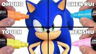 Drawing Sonic with 4 different markers, which one will be the best?