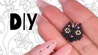 How to Make a Beaded Black Cat Charm | Brick Stitch Beading Tutorial for Beginners