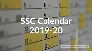 SSC Calendar 2019, SSC Exam Calendar 2019 Official