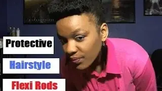 Easy Protective Hairstyles For African American Hair | Pinup Updo W. Flexi-Rods On Fine Natural Hair