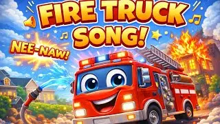 Fire Truck Song for Kids 🚒 | Nee-Naw Fire Truck | Rescue Vehicles Song | KIDOO KINGDOM