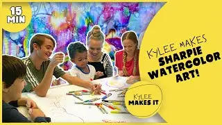 Kylee Makes Sharpie Watercolor Art - Easy Family Art - Simple Sharpie Abstract Art Video for Kids!