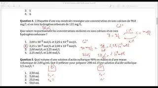 Correction partie chimie pour l'examen d'entrée médecine 2021