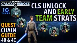 COMMANDER LUKE UNLOCK AND EARLY USE STRATEGY. QUEST CHAIN GUIDE: 4B 4C (w/ timestamps!) #swgoh