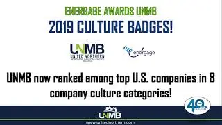 Energage awards UNMB 2019 Culture Badges.