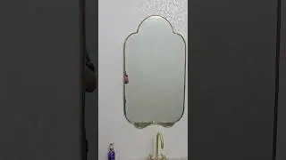 Antique Brass Mirror Frame Wavy Wall Mirror Irregular Wall Mirror Decor, Abstract Bathroom Mirror,