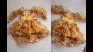 2 to 3 year Baby girl frock cutting stitching with full puffy sleeve#stitching #baby#girl #girldress