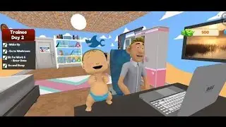 Dad work at home /Single dad virtual family life gameplay