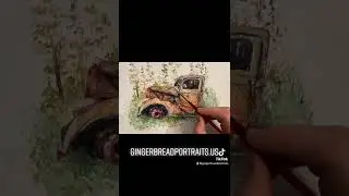 Time lapse watercolor tutorial of an old truck