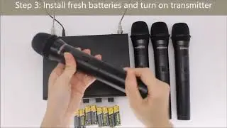 4 Channel VHF Wireless Microphone, Phenyx Pro 4-Channel Wireless Microphone System with 4 Handheld