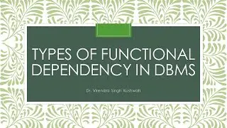 Types of Functional Dependency in DBMS