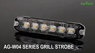 AgriEyes W04 4PCS Grill LED Strobe Lights, Amber/White LED flashing lights, 14 Modes Warning Lights