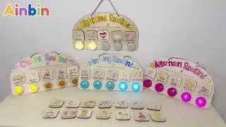 AINBIN Bedtime Routine Chart, Visual Schedule Chore Chart for Kids Preschoolers, Autism, ADHD Tools
