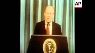 SYND 27 2 75 US PRESIDENT FORD SPEAKING AT PRESS CONFERENCE IN HOLLYWOOD