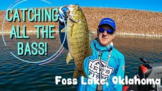 LARGE AND SMALLMOUTH BASS IN OKLAHOMA! Let's Fish #22-2020 SouthWEST Foss Lake, Oklahoma