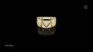 Triangle Pave With Round Diamond Bezel Set Ring #usa #ring  #ivevar #viralvideo