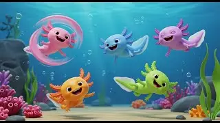 Five Little Axolotls Swim Swim Swim | Nursery Rhymes for Kids & Baby Songs