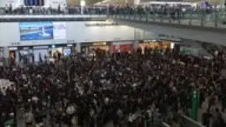 Hong Kong protesters stage demo at airport