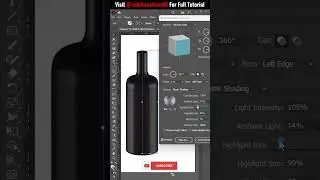 Realistic 3D Glass Bottle on Adobe Illustrator | #shorts #illustrator #3d  #illustratortutorial