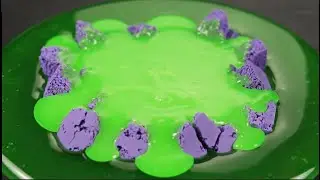 Satisfying Green & Purple Slime Transformation | Honeycomb Bubble Pop ASMR