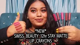 *NEW* SWISS BEAUTY 12HR STAY MATTE LIP CRAYONS / Review + LIP Swatch Video #mattelipcrayons