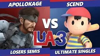 LEVELUP Arena 3 Losers Semis - ApolloKage (Snake) Vs. Scend (Ness) SSBU Ultimate Tournament