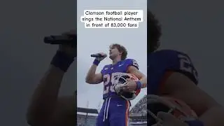 Clemson football player sings the National Anthem in front of 83,000 fans before his game #usa #maga