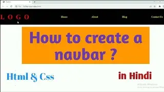 How to create a navbar | Create a navbar in hindi | html & css | menu bar kaise banaye