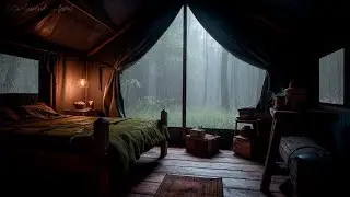98% das pessoas amam dormir com a chuva na barraca!  Dormindo com a chuva na barraca em uma floresta
