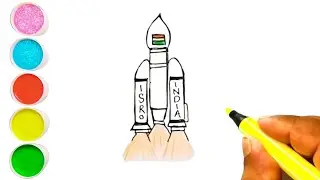 Rocket drawing, isro indian rocket drawing, magic fingers art, how to draw, drawing tutorial