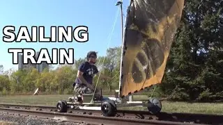 Sailing Abandoned Railroad On DIY Wind Powered Cart