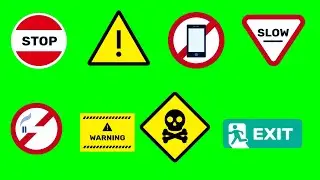 Warning Signs Green Screen | Videos Editing | by Jp Editing Stuff