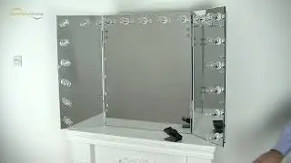 Grand Mirrors&trade; HOLLYWOOD Trifold Lighted Mirror