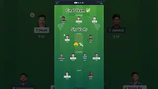SHR VS RR Final Grand League Team 🤑💸 || Dream11 Prediction || Ipl 2025 || #shorts #ipl2025 #shrvsrr