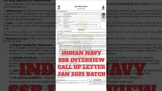 Indian Navy ssb interview call up letter Jan 2025 batch #navy #ssb #india #army