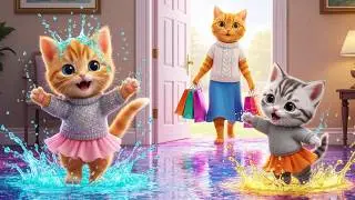 Ginger&rsquo;s Sister Cat Made the Whole House Burst with Colourful Splashes🌊😹😂Cat playing in water #cat