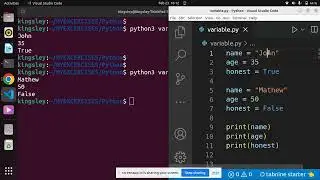 Python Variables for Kids/teens Lesson 1