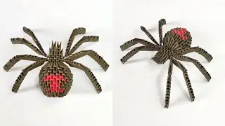 Easy 3D Origami SPIDER | How to make a modular spider