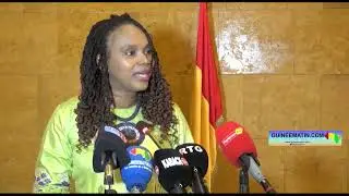 Mme Mariama Cir&eacute; Sylla, ministre de l'Agriculture, sur la plateforme gestion des intrants agricoles