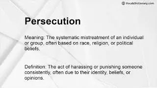 Persecution Meaning