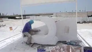 Bahraini artist sculpts  marble landmark for Bahrain Bay