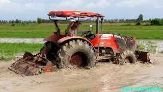Amazing Tractor Farming Pulling Dirty Cultivator Underwater! New Tractor Mudding Video