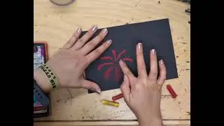 Chalk warm colors fireworks 