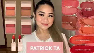 NEW PATRICK TA MAJOR HEADLINES DOUBLE TAKE CREAM AND POWDER BLUSH AND MATTE SUADE LIPSTICKS | ALL 4♡