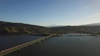 068799154 aerial view hood river oregon  H264HD1080